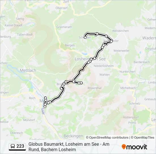 223 Bus Line Map