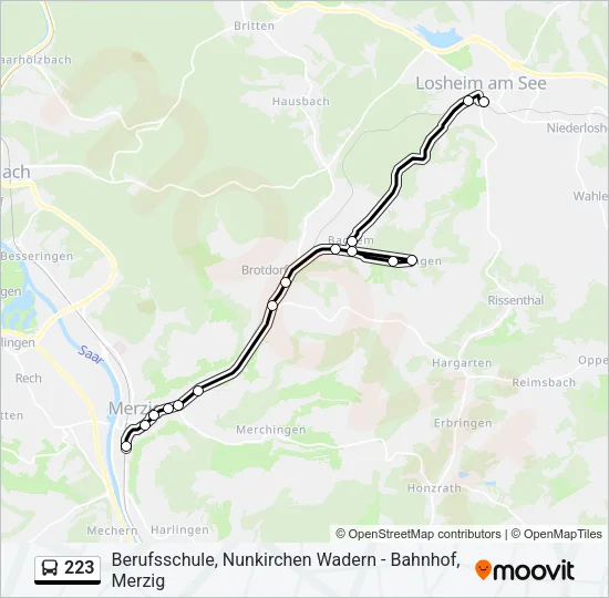223 Bus Line Map