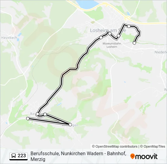 223 Bus Line Map