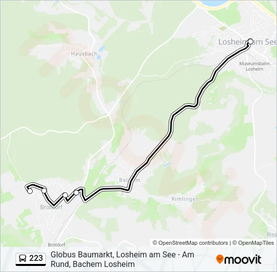 223 Bus Line Map