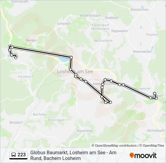223 Bus Line Map