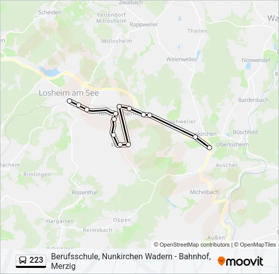 223 Bus Line Map