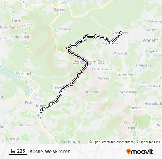 223 Bus Line Map