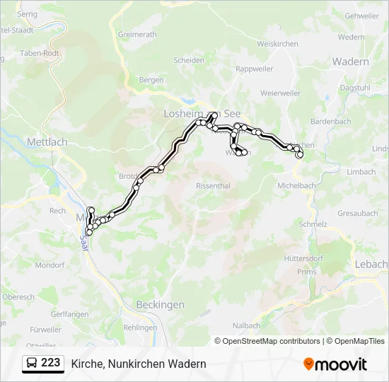 223 Bus Line Map