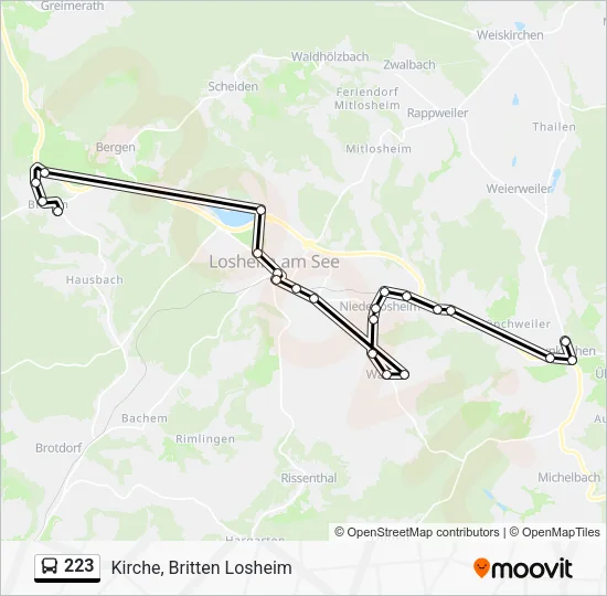 223 Bus Line Map