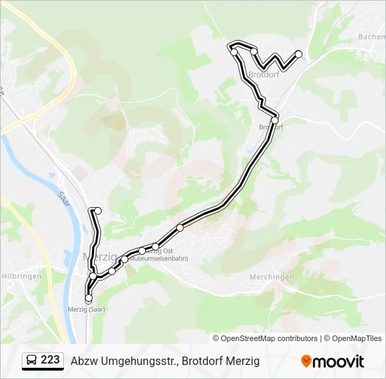 223 Bus Line Map