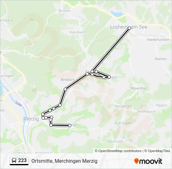 223 Bus Line Map
