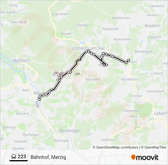 223 Bus Line Map
