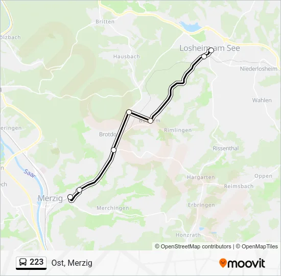 223 Bus Line Map