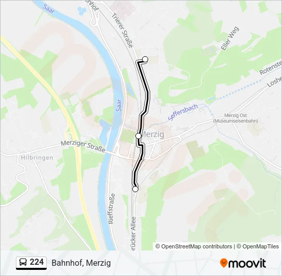 224 Bus Line Map