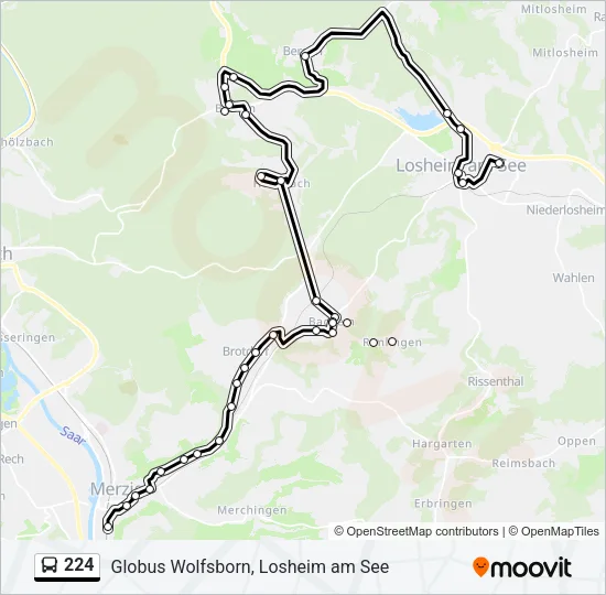 224 Bus Line Map