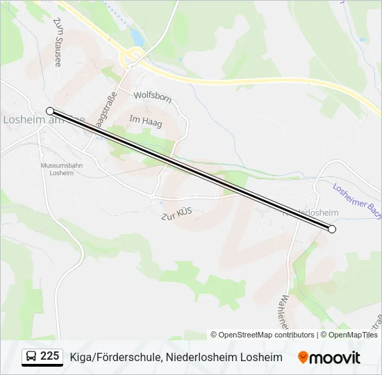 225 Bus Line Map