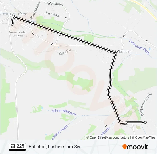 225 Bus Line Map