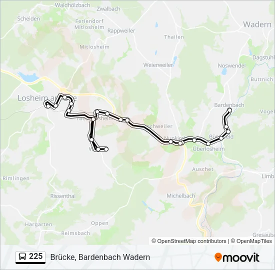 225 Bus Line Map