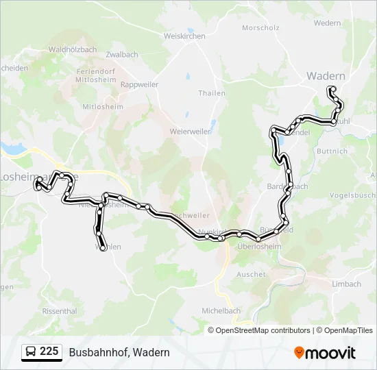 225 Bus Line Map