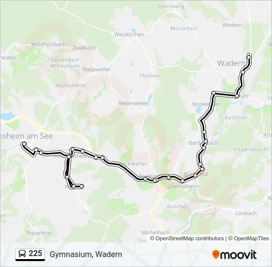 225 Bus Line Map