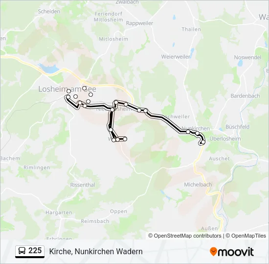 225 Bus Line Map
