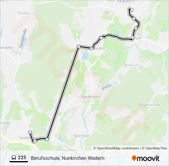 225 Bus Line Map