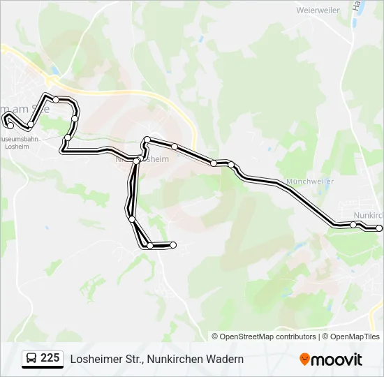 225 Bus Line Map