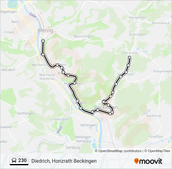230 Bus Line Map