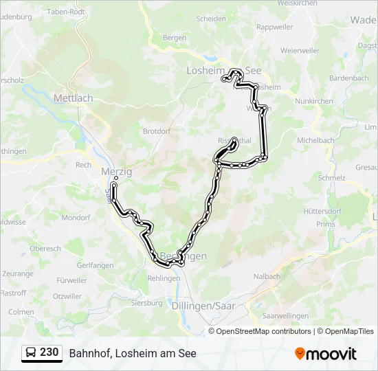 230 Bus Line Map