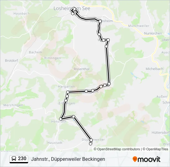 230 Bus Line Map