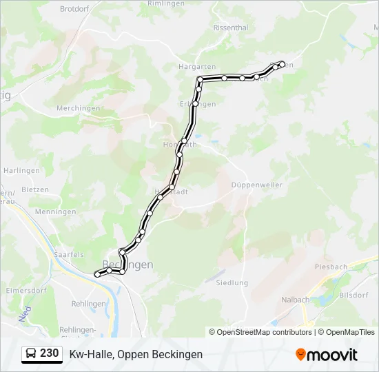 230 Bus Line Map