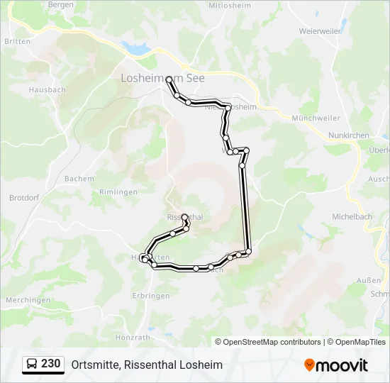 230 Bus Line Map