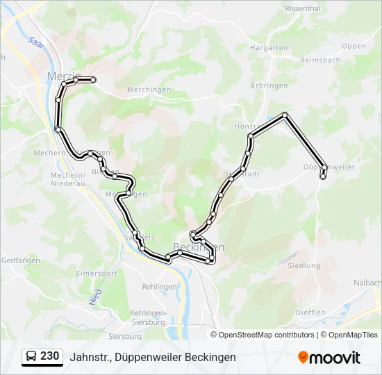 230 Bus Line Map