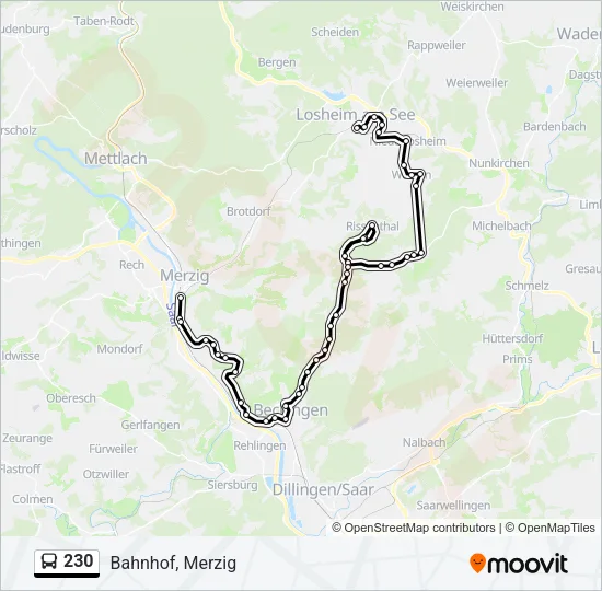 230 Bus Line Map