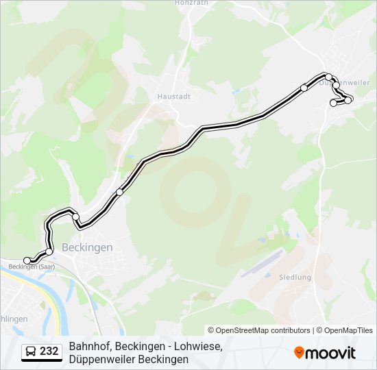 232 Bus Line Map