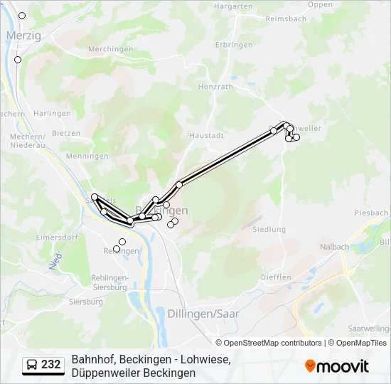 232 Bus Line Map