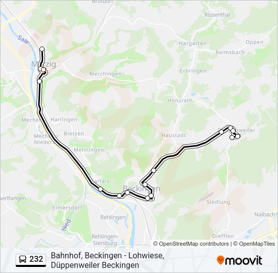 232 Bus Line Map