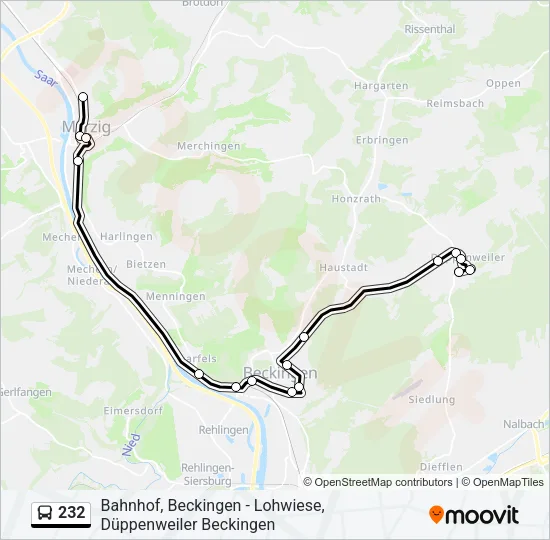 232 Bus Line Map
