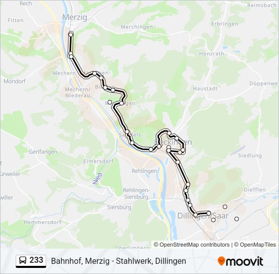 233 Bus Line Map