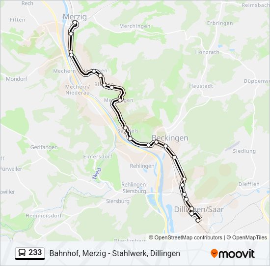 233 Bus Line Map