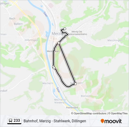 233 Bus Line Map