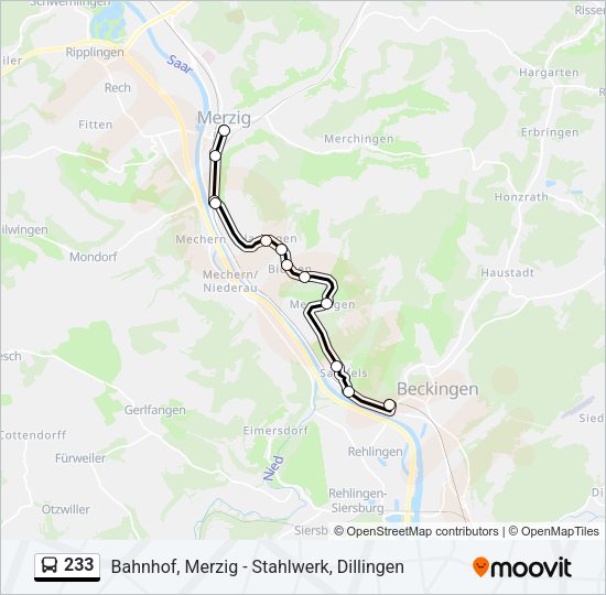 233 Bus Line Map