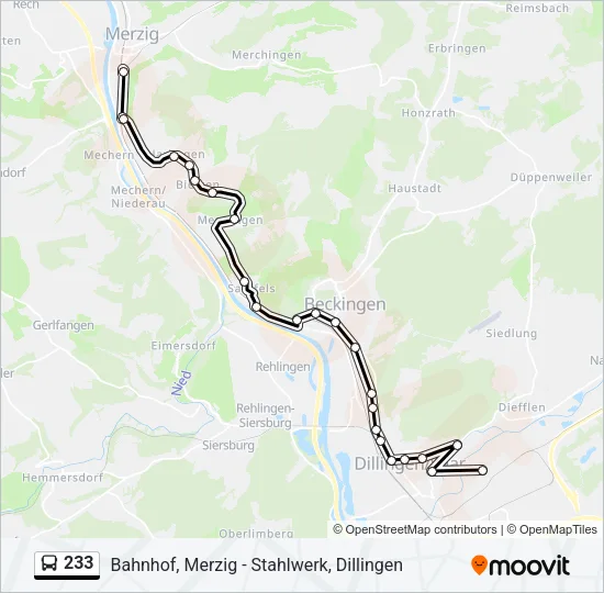 233 Bus Line Map