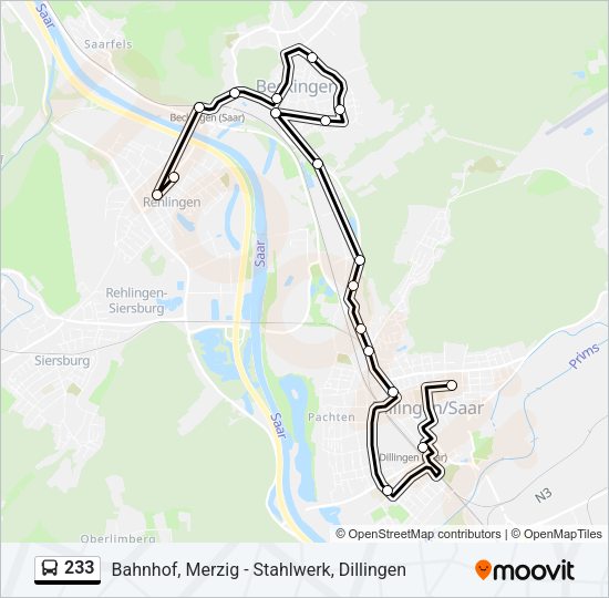 233 Bus Line Map