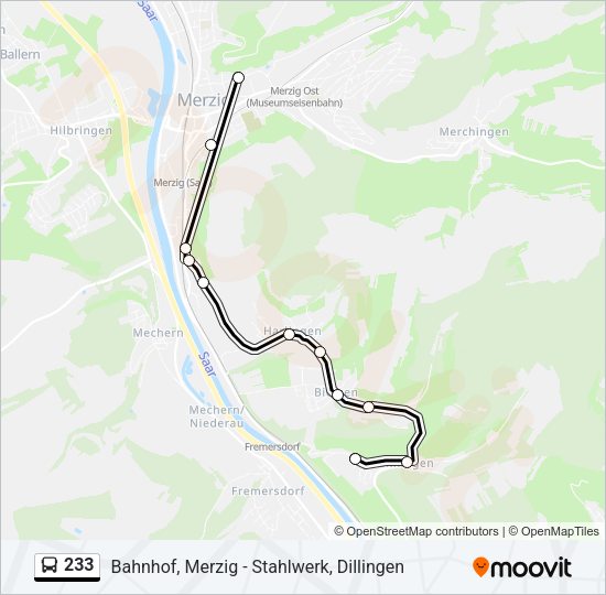233 Bus Line Map