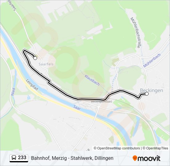 233 Bus Line Map