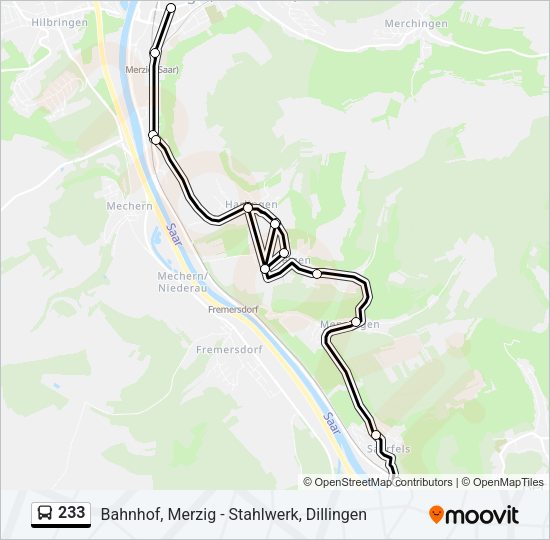 233 Bus Line Map
