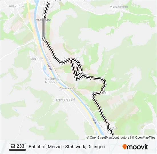 233 Bus Line Map
