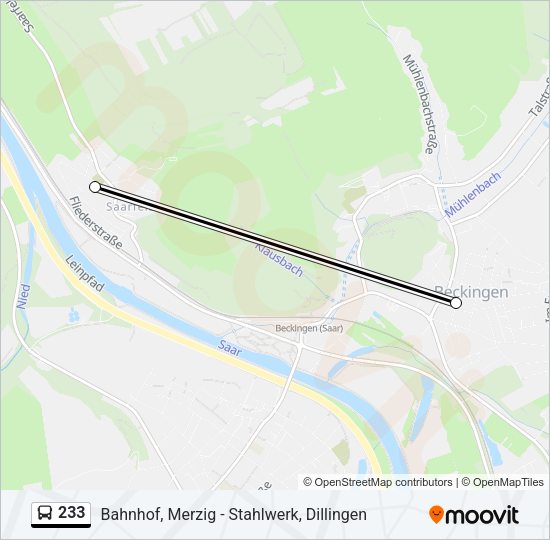 233 Bus Line Map
