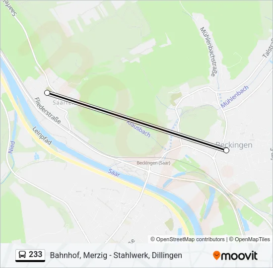 233 Bus Line Map