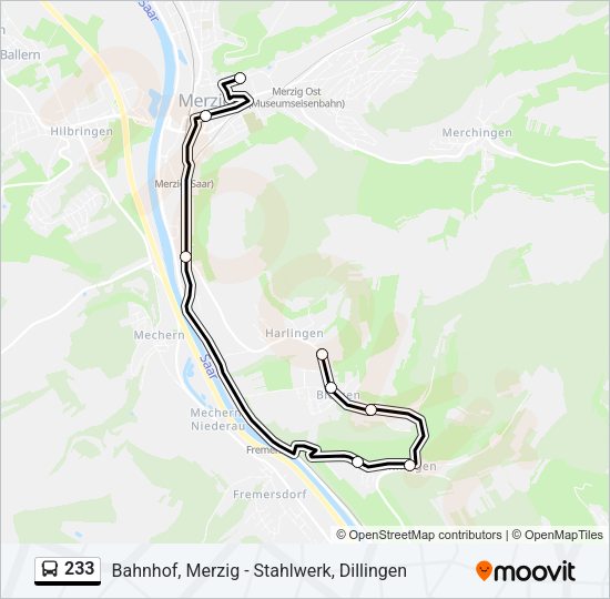 233 Bus Line Map