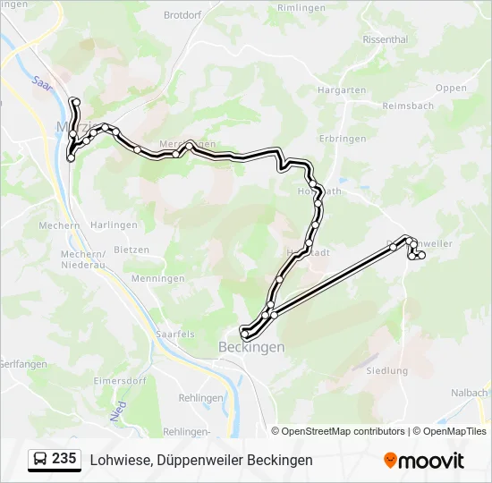Автобус 235: карта маршрута