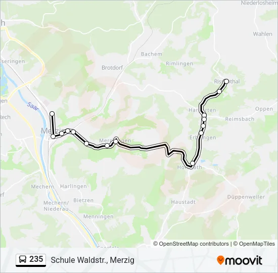 235 Bus Line Map