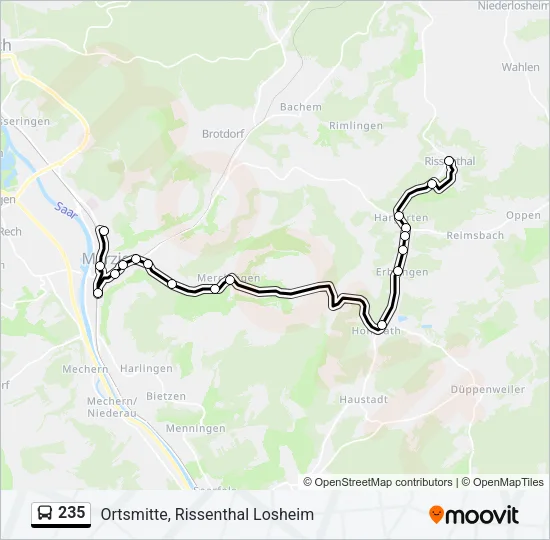 235 Bus Line Map